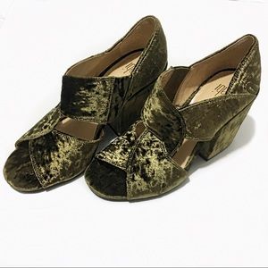 CAbi Interlock Block Velvet Heels